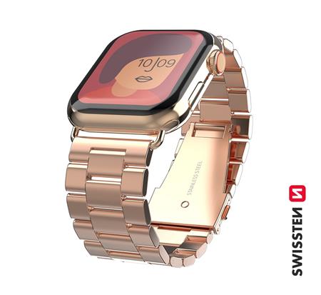 Swissten řemínek pro Apple Watch kovový 38-40 mm růžovo zlatý