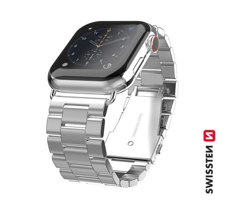 Swissten řemínek pro Apple Watch kovový 38-40 mm stříbrný