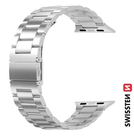 Swissten řemínek pro Apple Watch kovový 42-44 mm stříbrný