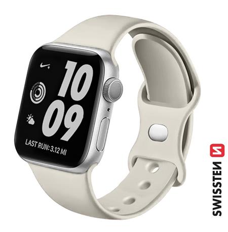 Swissten řemínek pro Apple Watch silikonový 38 40 41 mm kamenně šedý