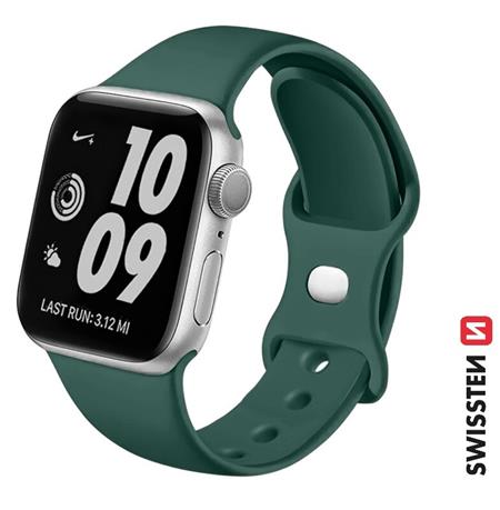 Swissten řemínek pro Apple Watch silikonový 38 40 41 mm zelený