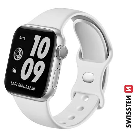 Swissten řemínek pro Apple Watch silikonový 38-40 mm bílý