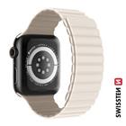 Swissten řemínek pro Apple Watch silikonový - magnetic 38 40 41 mm bílá cappuccino