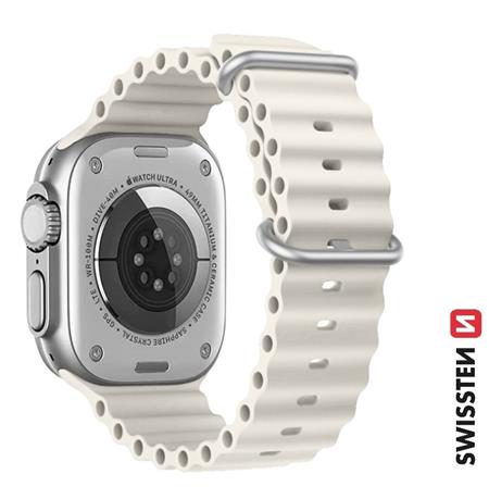 Swissten řemínek pro Apple Watch silikonový - marine straps 42 44 45 49 mm kamenně šedý