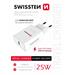 Swissten síťový adaptér 25w pro iPhone a Samsung bílý