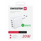 Swissten síťový adaptér 4x USB 4A 20W bílý
