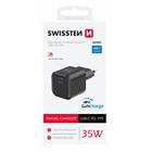 Swissten síťový adaptér GaN 1x USB-C 35W power delivery černý