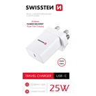 Swissten síťový adaptér pd 25W pro iPhone a Samsung pro UK zásuvku bílý