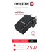 Swissten síťový adaptér pd 25W pro iPhone a Samsung pro UK zásuvku černý