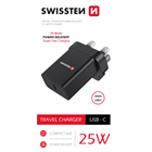 Swissten síťový adaptér pd 25W pro iPhone a Samsung pro UK zásuvku černý