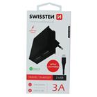 Swissten síťový adaptér smart IC 2X USB 3A power + datový kabel USB / Lightning 1,2 M, černý