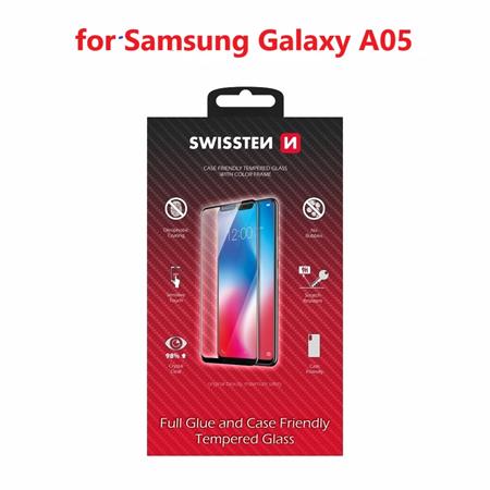Swissten sklo full glue, color frame, case friendly pro Samsung Galaxy A05 černé