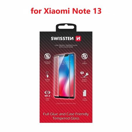 Swissten sklo full glue, color frame, case friendly pro Xiaomi note 13 černé