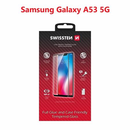 Swissten sklo full glue, color frame, case friendly Samsung A536 Galaxy A53 5G černé
