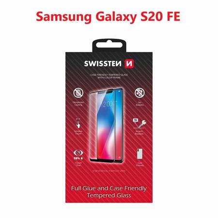 Swissten sklo full glue, color frame, case friendly Samsung G780 Galaxy S20 FE černé