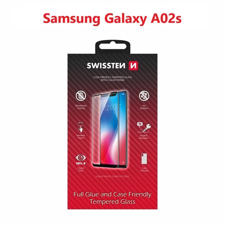 Swissten sklo full glue, color frame, case friendly Samsung Galaxy A02s černé