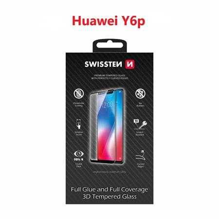 Swissten sklo ultra durable 3D full glue glass Huawei Y6P černé