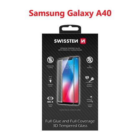 Swissten sklo ultra durable 3D full glue glass Samsung a405 Galaxy a40 černé