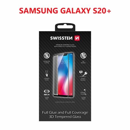 Swissten sklo ultra durable 3D full glue glass Samsung Galaxy s20 plus černé