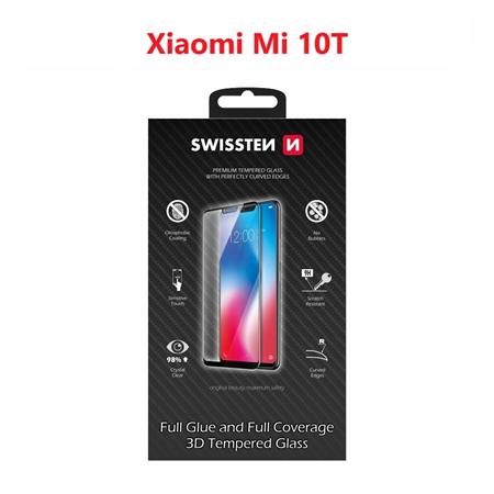 Swissten sklo Ultra durable 3D full glue glass Xiaomi Mi 10T černé