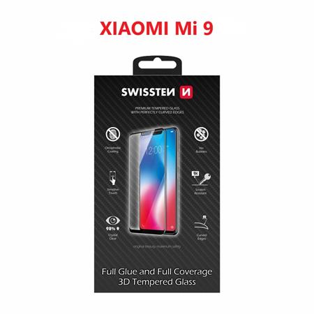 Swissten sklo ultra durable 3D full glue glass Xiaomi Mi 9 černé