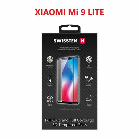 Swissten sklo ultra durable 3D full glue glass Xiaomi Mi 9 Lite černé