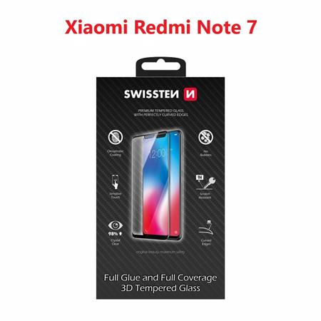 Swissten sklo ultra durable 3D full glue glass Xiaomi Redmi Note 7 černé