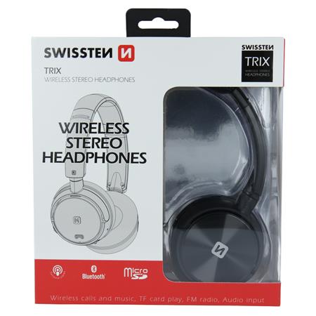 Swissten TRIX, černé - bluetooth stereo sluchátka
