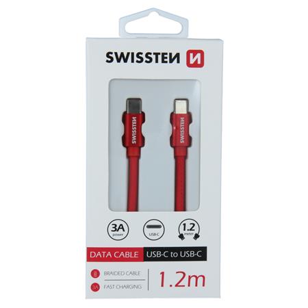 Swissten USB-C/USB-C 1.2m, červený