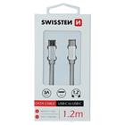 Swissten USB-C/USB-C 1.2m, stříbrný