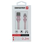 Swissten USB/Lightning 0.2m, růžovo-zlatý