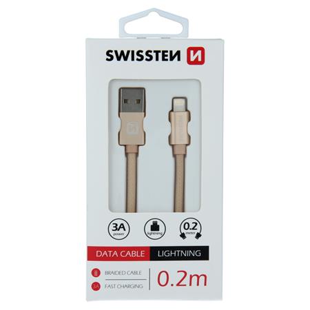 Swissten USB/Lightning 0.2m, zlatý