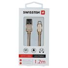 Swissten USB/Lightning 1.2m, zlatý