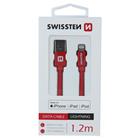 Swissten USB/Lightning MFi 1.2m, červený