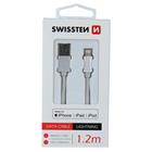 Swissten USB/Lightning MFi 1.2m, stříbrný