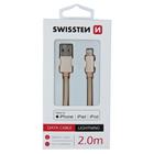 Swissten USB/Lightning MFi 2m, zlatý
