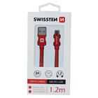 Swissten USB/microUSB 1.2m, červený