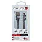 Swissten USB/microUSB 1.2m, šedý