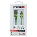 Swissten USB/microUSB 1.2m, zelený