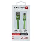 Swissten USB/microUSB 2m, zelený