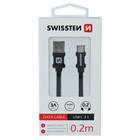 Swissten USB/USB-C 0.2m, černý