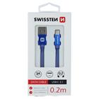 Swissten USB/USB-C 0.2m, modrý