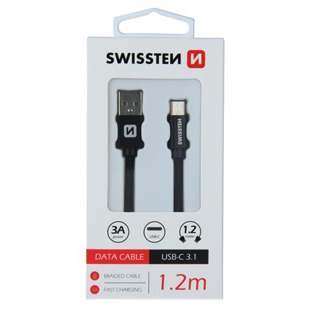 Swissten USB/USB-C 1.2m, černý
