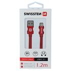 Swissten USB/USB-C 1.2m, červený