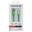 Swissten USB/USB-C 1.2m, zelený