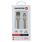 Swissten USB/USB-C 1.2m, zlatý