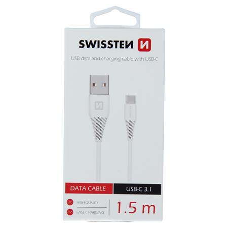 Swissten USB/USB-C 1,5m, bílý