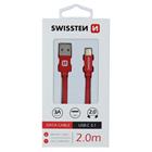 Swissten USB/USB-C 2m, červený