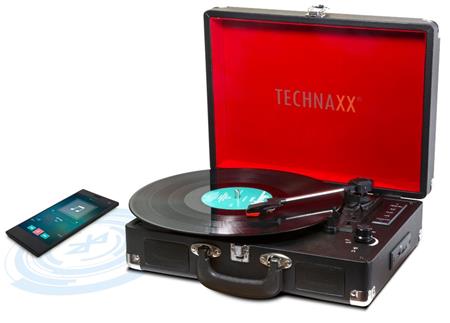Technaxx Bluetooth gramofon/konvertor - převod LP gramofonových desek do MP3 formátu, černý (TX-101)
