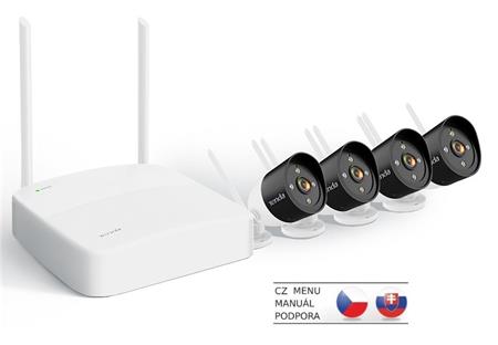 Tenda K4W-3TC - bezdrátový Wi-Fi kamerový set 2K (3MP), NVR + 4x IP kamera s LED, CZ aplikace